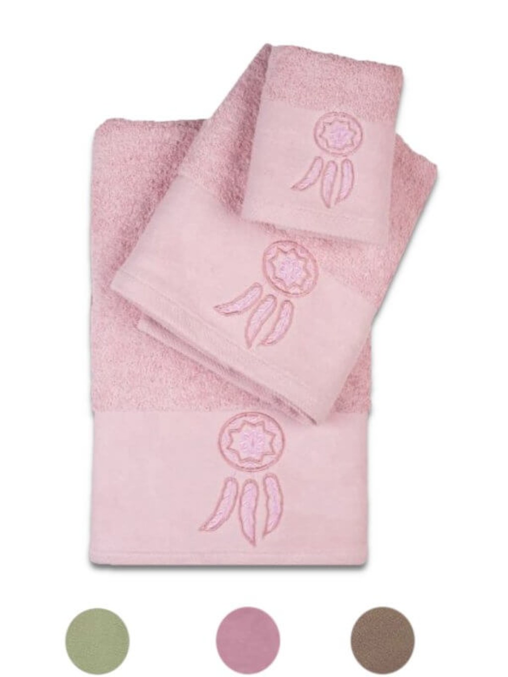 Σετ Πετσέτες Μπάνιου Βαμβακερές Ονειροπαγίδα Flamingo 3TMX | Γαρύφαλλο - Λευκά Είδη